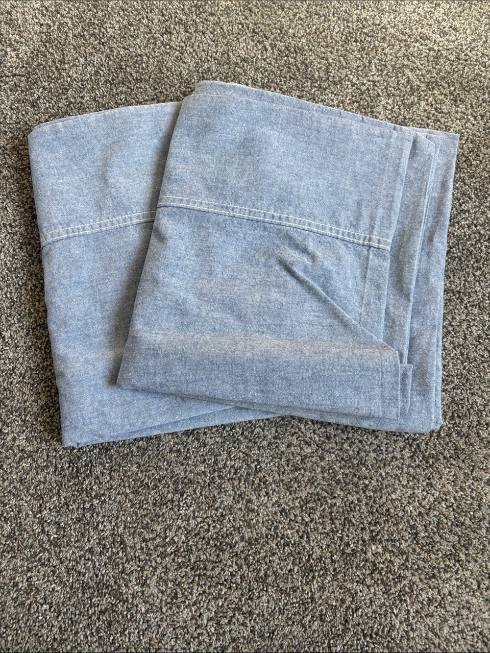 Vintage Ralph Lauren Chambray Cotton King Pillowcases - set of two cottagecore